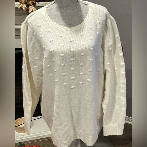 NWT Women’s 2X White Sweater Very Soft NEW - Picture 1 of 8